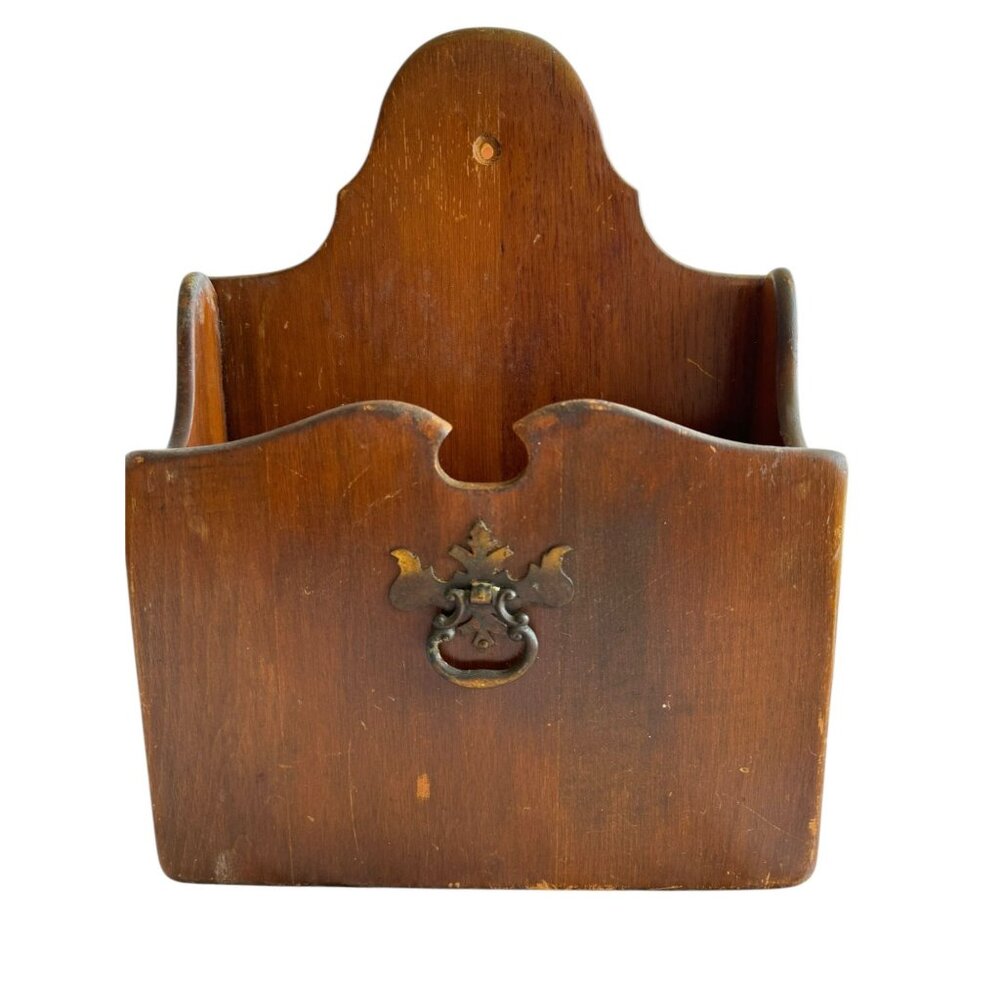 Antique Wooden Colonial Style Wooden Wall Letter Organizer